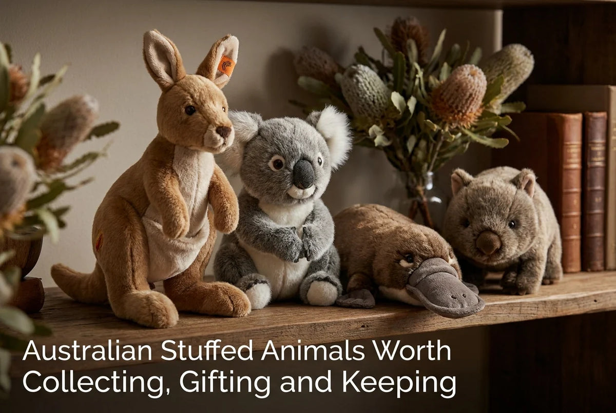 Professional header image for list-based article: Australian Stuffed Animals Worth Collecting, Gifting and ...