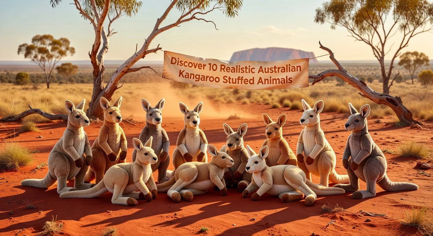 Professional header image for list-based article: Discover 10 Realistic Australian Kangaroo Stuffed Animals