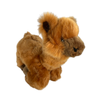 a charming brown plush toy alpaca in a lying position