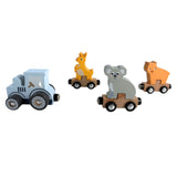 Separated aussie animals magnetic wooden train set 