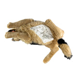 an extra-large quality handmade realistic German Shepherd plush toy in a lying position