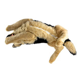 an extra-large quality handmade realistic German Shepherd plush toy in a lying position