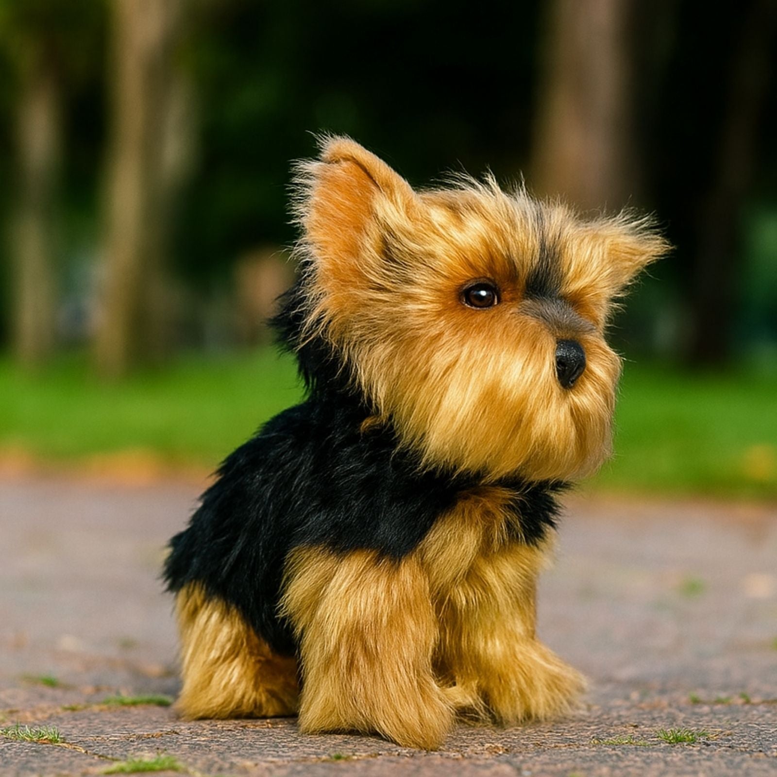 a really cute small Australian Yorkshire Terrier plush toy