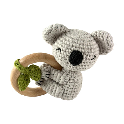 Koala Wooden Baby Teether Ring