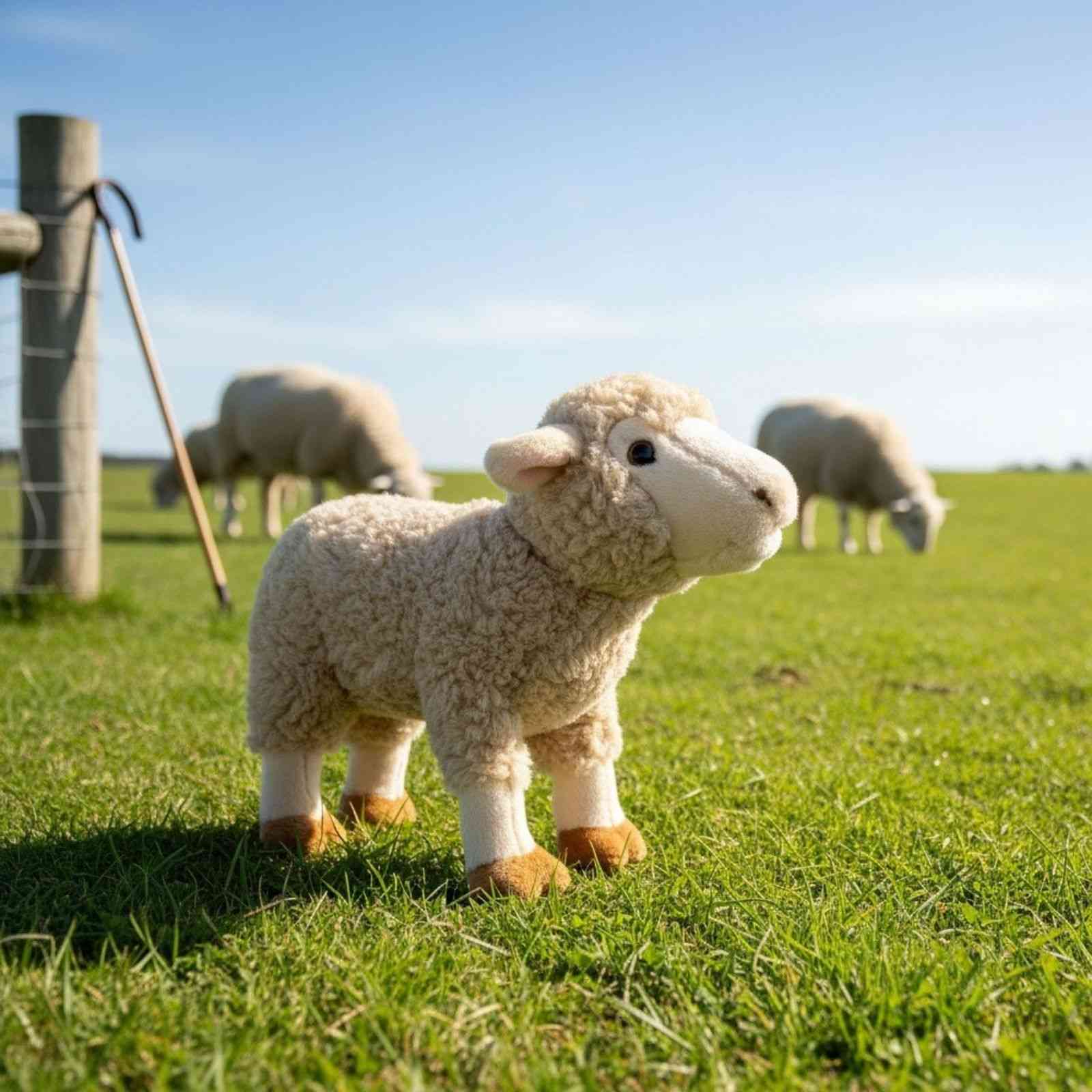 realistic handcrafted soft plush toy sheep