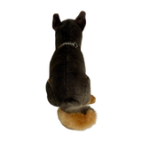 red and tan Australian kelpie plush toy