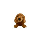 red or brown dachshund puppy plush toy