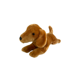 red or brown dachshund puppy plush toy