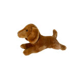 red or brown dachshund puppy plush toy