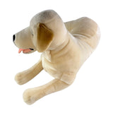 cream Labrador stuffed plush toy in a lying position