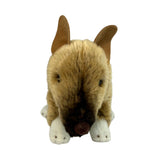 Plush toy resembling a bandicoot with brown and beige fur on a white background