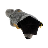 Top view of Bluey Cattle Dog plush toy in graduation hat