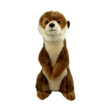 a realistic small-size stuffed Meerkat soft toy in a standing position.