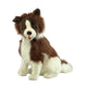 stuffed plush Border Collie dog in chaocolate and white colouring