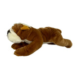 Bulldog puppy toy stuffed animal with his strong and wrinkled body.