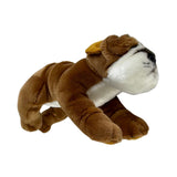 Bulldog puppy toy stuffed animal with his strong and wrinkled body.