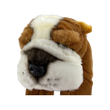 Bulldog puppy toy stuffed animal with his strong and wrinkled body.