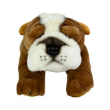 Bulldog puppy toy stuffed animal with his strong and wrinkled body.
