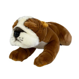 Bulldog puppy toy stuffed animal with his strong and wrinkled body.