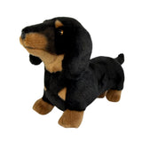 handcrafted plush black and tan Dachshund dog toy