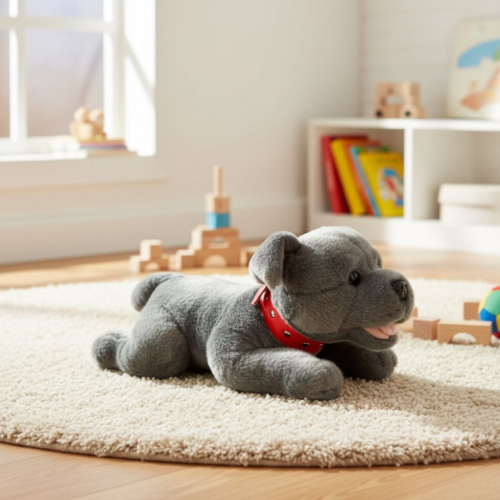 Blue Staffordshire Bull Terrier plush puppy toy