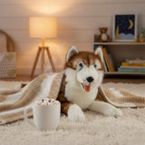 red Husky stuffed plush toy
