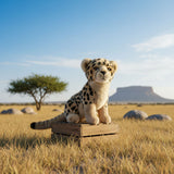 Cheetah cub soft stuffed plush toy in Africa