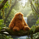 Sitting on the forest Orange Orangutan baby soft stuffed plush toy