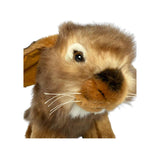 Front view of Cinnamon realistic Lop Eared Rabbit plush toy