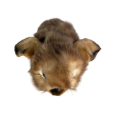 Top close-up of Cinnamon realistic Lop Eared Rabbit plush toy