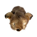 Top close-up of Cinnamon realistic Lop Eared Rabbit plush toy