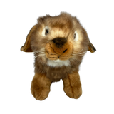 Cinnamon realistic Lop Eared Rabbit plush toy close-up