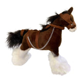 Side view of Clyde mini Clydesdale Horse plush toy