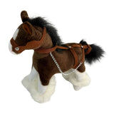 Side view of Clyde realistic mini Clydesdale Horse plush