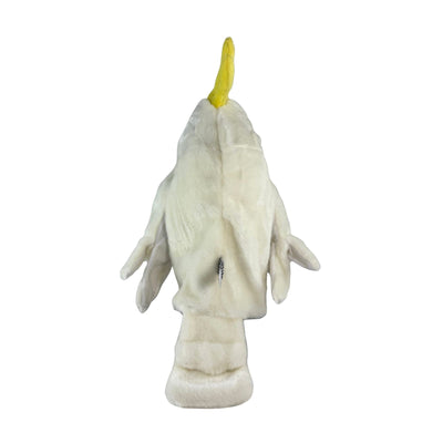 Back view of Cockatoo plush golf club headcover