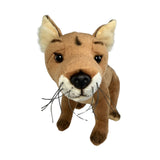 Plush toy resembling a Tasmanian Tiger on a white background