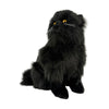 Crystal black Persian cat plush toy front sitting view
