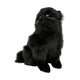 Crystal black Persian cat plush toy front sitting view