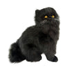 Crystal black Persian cat plush toy sitting side view