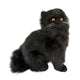 Crystal black Persian cat plush toy sitting side view