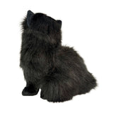 Crystal black Persian cat plush toy side view looking back
