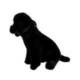 Darth black Labrador plush toy dog sitting side view