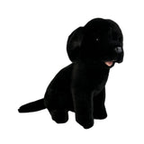 Darth black Labrador plush toy dog rear view sitting