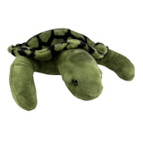 Green turtle plush toy showing realistic details