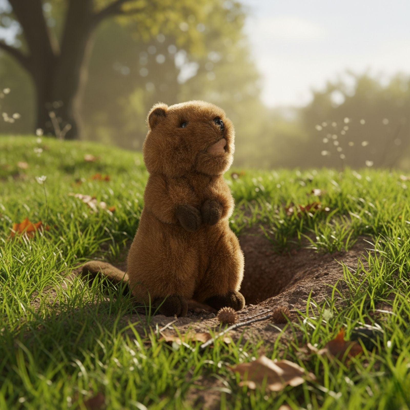 medium Quokka plush toy in grass