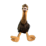 Plush toy emu on a white background