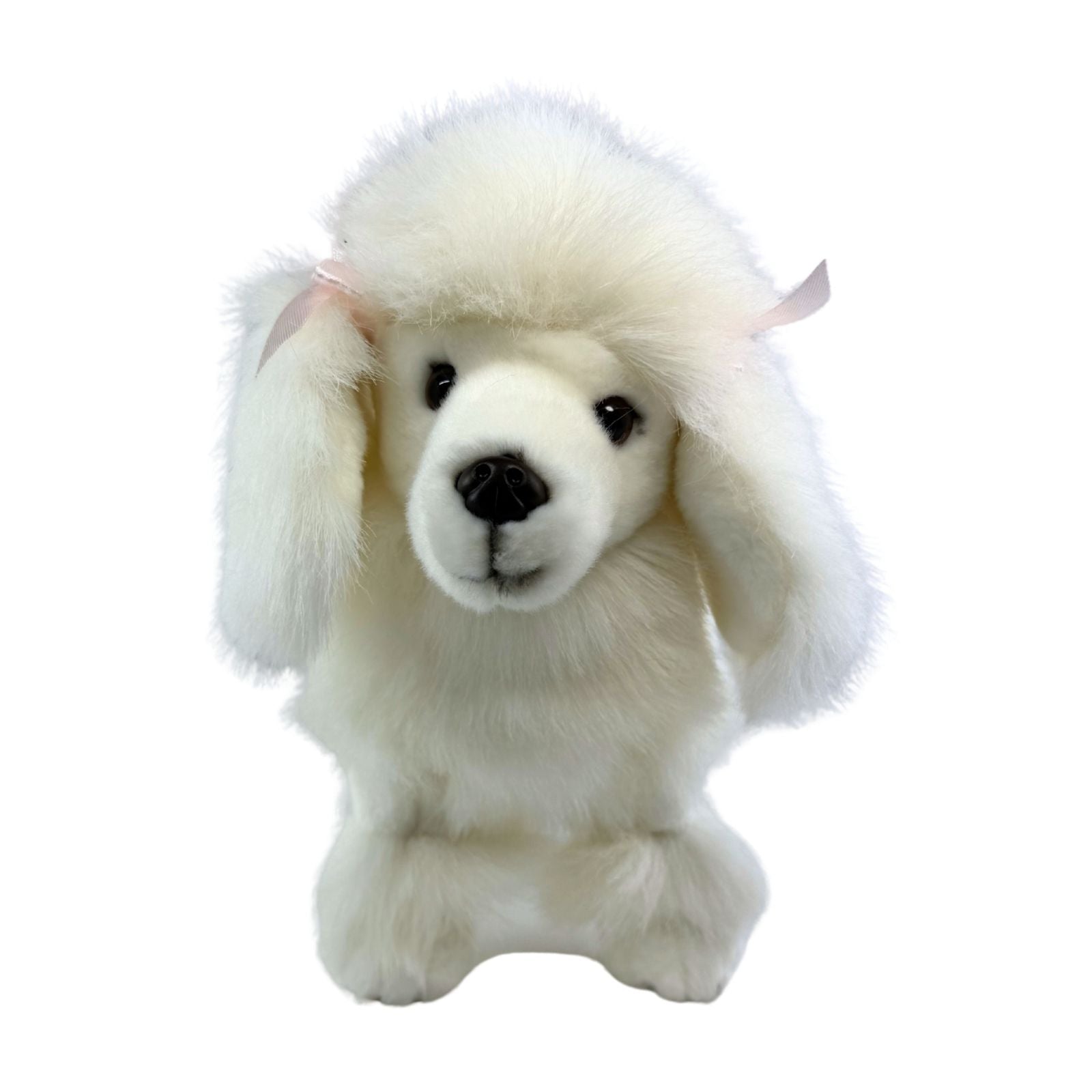 White poodle plush toy standing front view