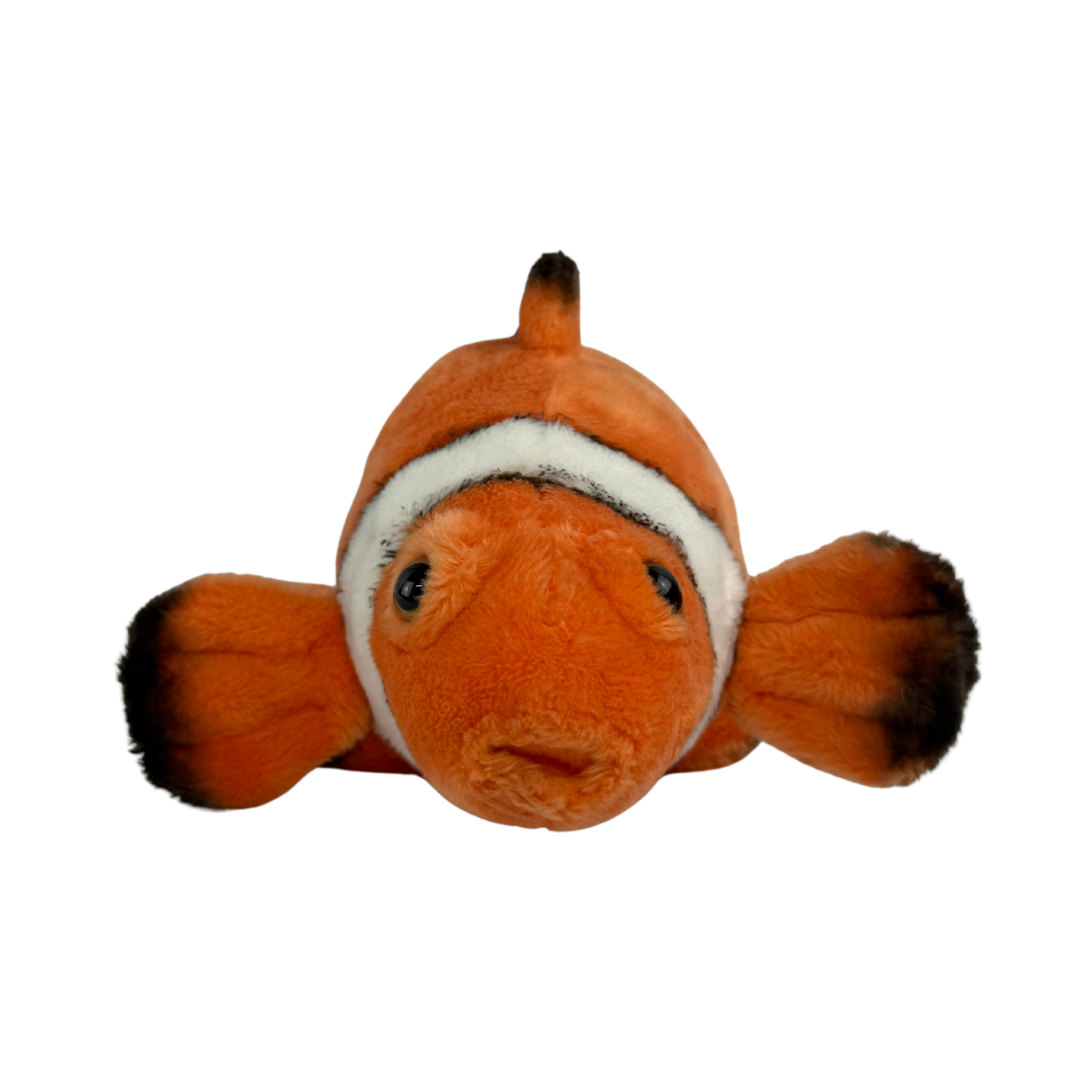 Front view of clown fish plush toy