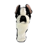French Bulldog plush golf club headcover in black and white.