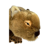 Plush toy of a beaver on a white background